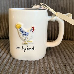 Rae Dunn - Early Bird - with Colorful Chicken & Blue Interior Mug